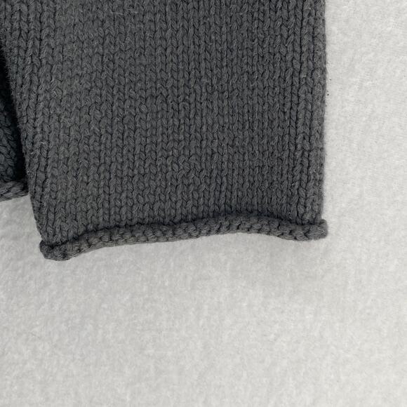 EILEEN FISHER Cardigan L Heavy Cotton Chunky Button Up Drop Shoulder Gray - Picture 6 of 12